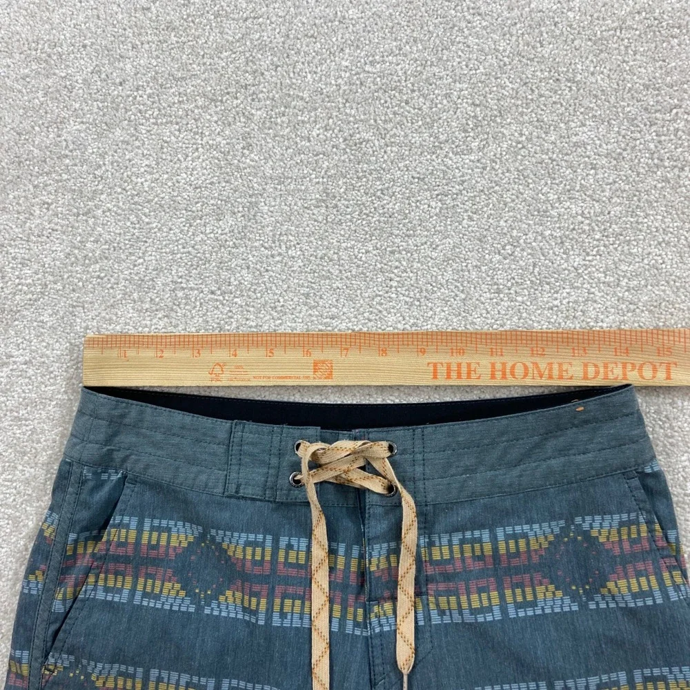 Howler Bros Board Shorts Mens 28 Teal Geometric Southwestern Hybrid Swim Trunks